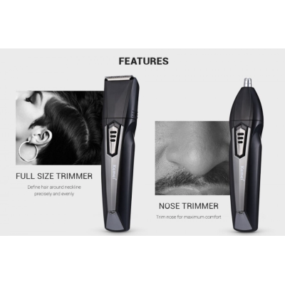 Aparat de tuns 8 in 1 Kemei KM 640 capilar si contur acumulator negru