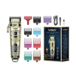 Aparat de Tuns Fara Fir V005 Carcasa Metalica 8 Distantiere Lama din Otel Inoxidabil