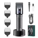 Aparat de tuns fara fir VGR V698 4 distantiere afisaj LED cu suport incarcare USB