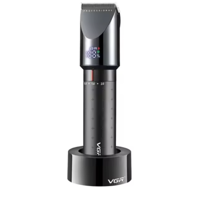 Aparat de tuns fara fir VGR V698 4 distantiere afisaj LED cu suport incarcare USB