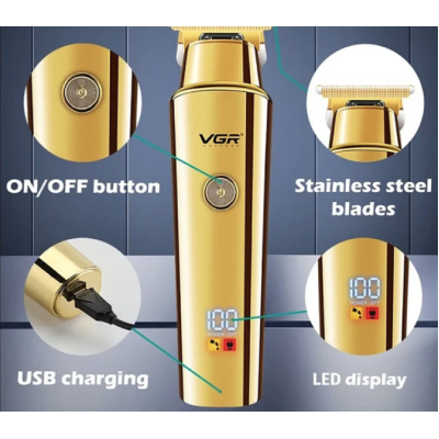 Aparat de tuns VGR 947 Auriu cu 4 atasamente