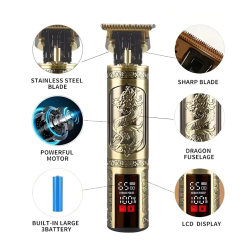 Aparat de tuns VINTAGE T9 cu afisaj si incarcare USB