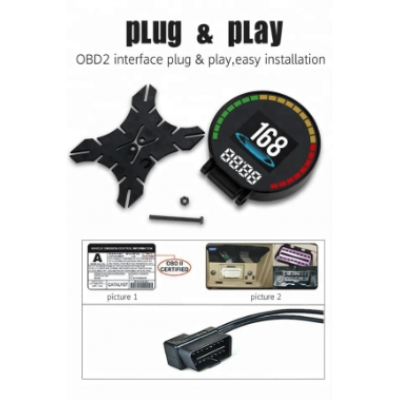 Aparat diagnosticare si afisaj informatii bord P15 pe parbriz digital OBD2 de tip HUD display pentru bord