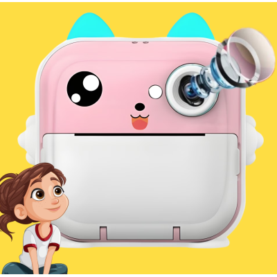 Aparat foto instant copii 10 role 48px FULL HD 5 jocuri player muzical