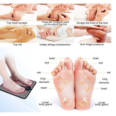 Aparat masaj picioare tip covoras cu Incarcare USB pentru electrostimulare 19 niveluri intensitate