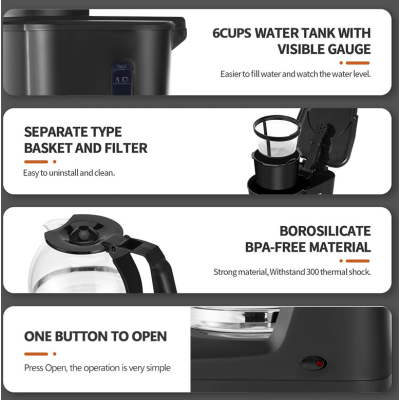 Aparat profesional de cafea Sokany SK 124 putere 950W