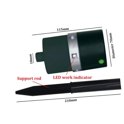 Aparat solar impotriva daunatorilor VERDE cu ultrasunete pentru gradina cu tarus buton on/off