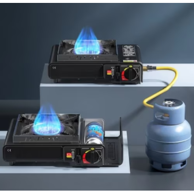 Aragaz camping aprindere automata dubla alimentare butelie spray