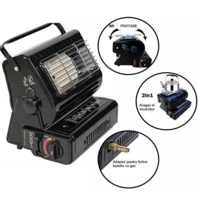 Aragaz portabil si incalzitor pe gaz pentru camping YC-808B Aragaz portabil si incalzitor pe gaz pentru camping YC-808B