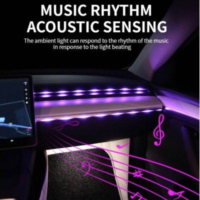 Banda acrilica Symphony 120 cm, lumina ambientala auto RGB, alimentare USB