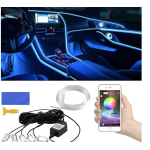 Banda LED auto design interactiv 6 m RGB impermeabil 12V 5W raza control 12 m control din aplicatie