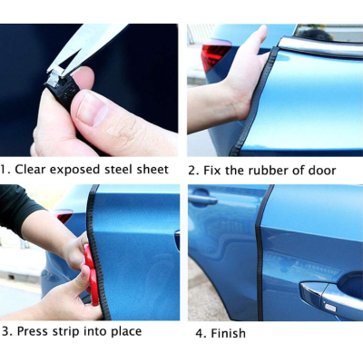 Banda Protectie Usa Auto Alba pentru Usi din Cauciuc 5M