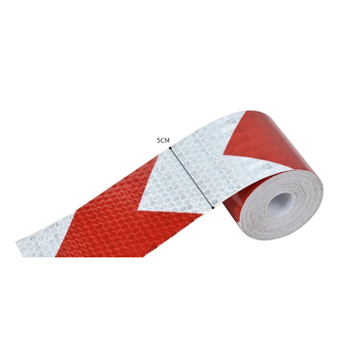 Banda reflectorizanta ALBA cu sageata ROSIE tip fagure rola 25m x 5 cm