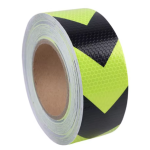 Banda reflectorizanta VERDE cu sageata NEAGRA tip fagure rola 25m x 5 cm