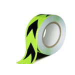 Banda reflectorizanta VERDE cu sageata NEAGRA tip fagure rola 25m x 5 cm