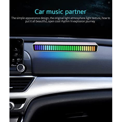 Bara RGB 32 leduri sincronizare muzicala 18 culori (bara de ritm) ACUMULATOR + USB C