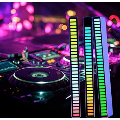Bara RGB 32 leduri sincronizare muzicala 18 culori (bara de ritm) ACUMULATOR + USB C