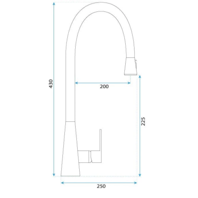 UB Baterie bucatarie cu dus extractibil si 2 functii de curgere