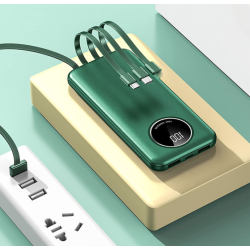 Baterie externa 10000mAh capacitate 5 iesiri si cabluri pentru smartphone si display Baterie externa 10000mAh capacitate 5 iesiri si cabluri pentru smartphone si display