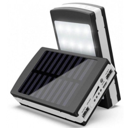 Baterie externa cu incarcare solara si lanterna 20 LED uri