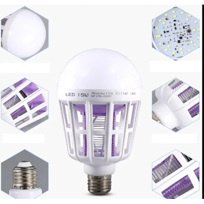 Bec cu Lampa UV Impotriva Insectelor Lumina Alba 12W