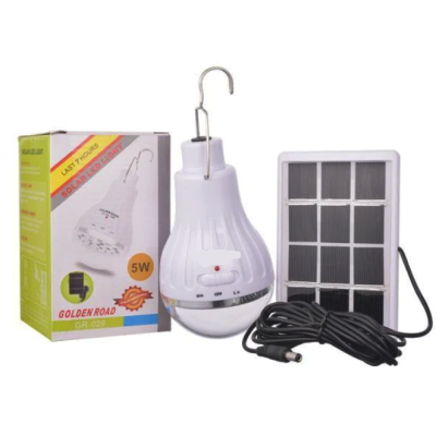 Bec cu leduri portabil 5WLL-028 si mini panou solar inclus
