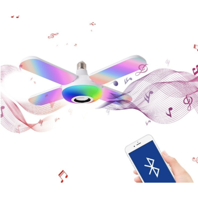 Bec cu patru brate lumina multicolora functie muzicala prin bluetooth si telecomanda