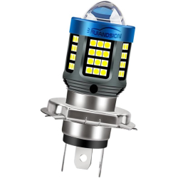 Bec Led H4 MOTO cu doua faze 3030 cu 61 LED SMD temperatura 6000k putere 160W 15000 lm