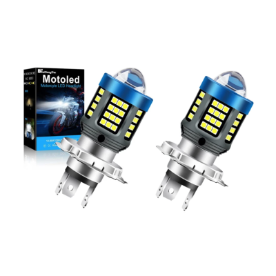 Bec Led H4 MOTO cu doua faze 3030 cu 61 LED SMD temperatura 6000k putere 160W 15000 lm