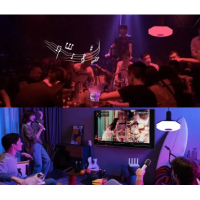 Bec LED Muzical cu Telecomanda Circular 18W