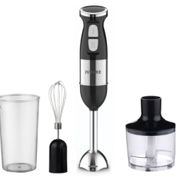 Blender de mana multifunctional cu doua trepte de viteza si doua lame din otel inoxidabil functie de mixare tocator 500W