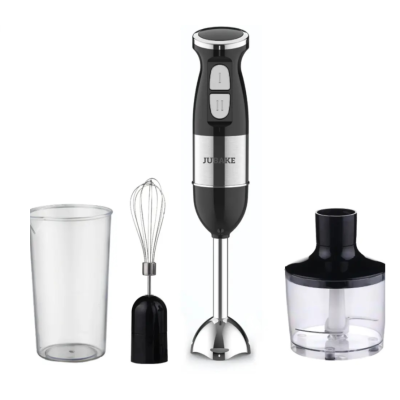 Blender de mana multifunctional cu doua trepte de viteza si doua lame din otel inoxidabil functie de mixare tocator 500W