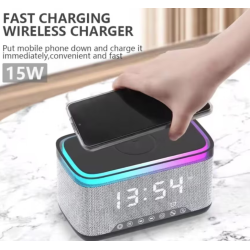 Boxa Bluetooth KP 559 3 in 1 cu incarcator wireless ceas si iluminare LED 10W Boxa Bluetooth KP 559 3 in 1 cu incarcator wireless ceas si iluminare LED 10W