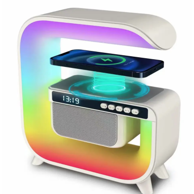 Boxa bluetooth LED cu incarcator wireless si ceas HM G3