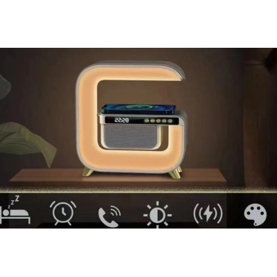 Boxa bluetooth LED cu incarcator wireless si ceas HM G3