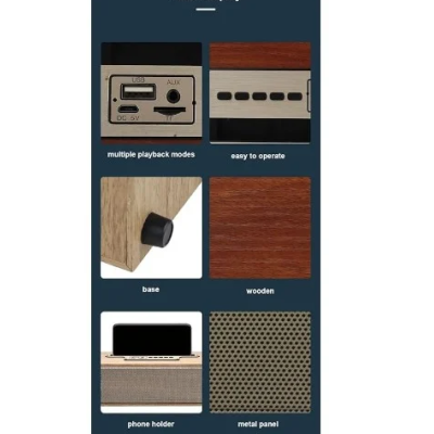 Boxa Bluetooth Retro cu Suport pentru Telefon Mobil Andowl Q YX2240