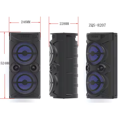 Boxa Bluetooth ZQS 8207 de 2 x 8 inch cu microfon