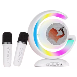 Boxa karaoke cu 2 microfoane wireless Bluetooth USB MI Boxa karaoke cu 2 microfoane wireless Bluetooth USB MI