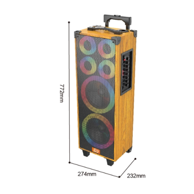 Boxa karaoke JQS 9088L de 8 x 2 inch 18000W cu led multicolor