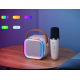 Boxa Karaoke Portabilă K12 cu 2 Microfoane Wireless LED RGB Radio FM
