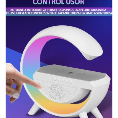 Boxa Multifunctionala G500 3 in 1 lampa LED RGB smart bluetooth Incarcator telefon wireless Boxa Multifunctionala G500 3 in 1 lampa LED RGB smart bluetooth Incarcator telefon wireless