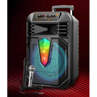 Boxa portabila 15 inch cu microfon KTS 2071 RGB Bluetooth USB SD FM tip TROLLER
