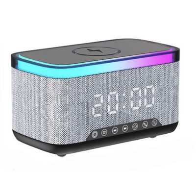 Boxa portabila 4 in 1 cu 12 moduri de iluminare MD S300 Bluetooth Ceas Incarcator Wireless Boxa portabila 4 in 1 cu 12 moduri de iluminare MD S300 Bluetooth Ceas Incarcator Wireless