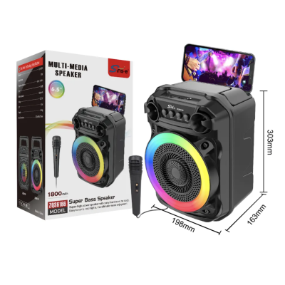 Boxa portabila bluetooth ZQS 6166 cu led RGB si maner transport