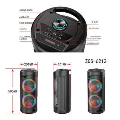 Boxa portabila Bluetooth ZQS 6212 Karaoke de 2 x 10W