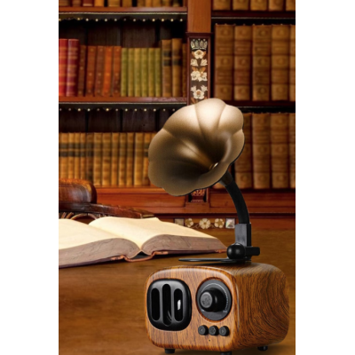 Boxa Portabila Retro Conectare Bluetooth cu USB/TF Baterie 1200 MAh Maro