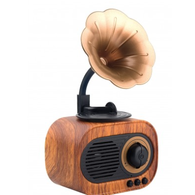 Boxa Portabila Retro Conectare Bluetooth cu USB/TF Baterie 1200 MAh Maro