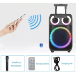 Boxa portabila troliu Andowl Q YX8000 iluminare RGB telecomanda microfon