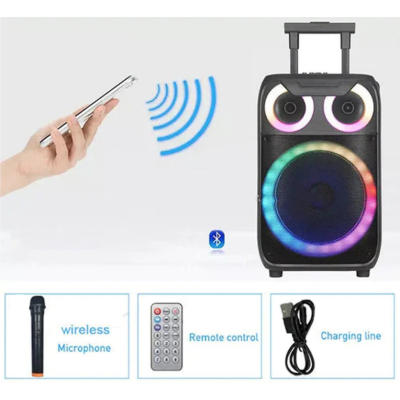 Boxa portabila troliu Andowl Q YX8000 iluminare RGB telecomanda microfon