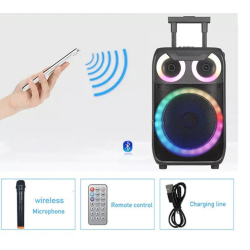 Boxa portabila troliu Andowl Q YX8000 iluminare RGB telecomanda microfon